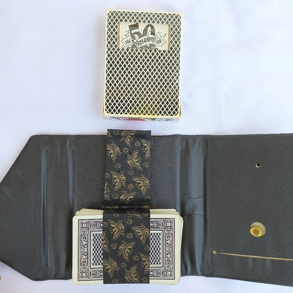 VINTAGE | Double Deck Playing Card Wallet Case With Cards - Picture 10 of 10